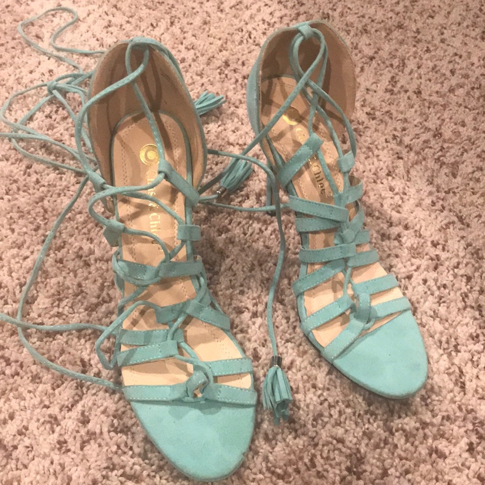 Tiffany blue 3 inch heels